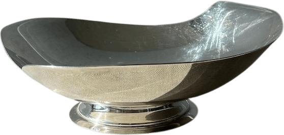 Danish Modern Silver-plated Pedestal Bowl (1960s)