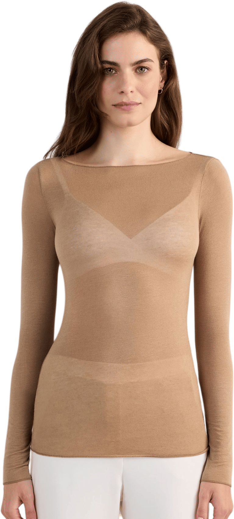 Intimissimi Boat Neck Modal Cashmere Top