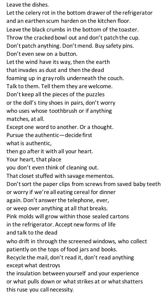 Advice to myself  - Louise Erdrich