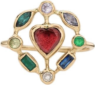 Super Couronnée Garnet and Sapphire Ring