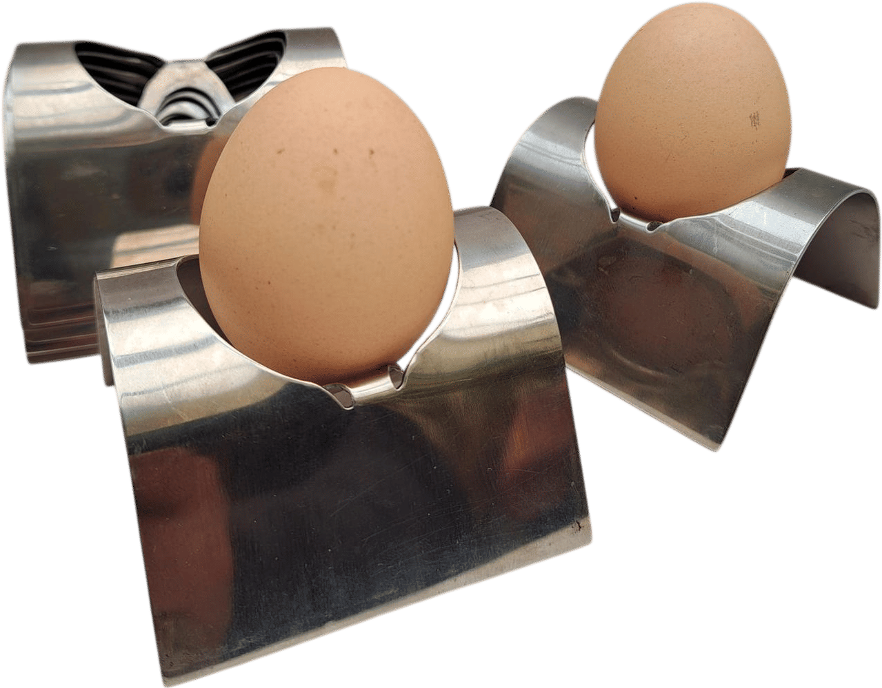 Vintage Modernist Steel Egg Cups
