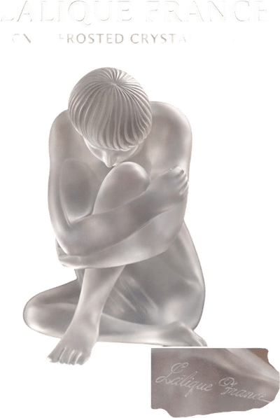 Lalique Frosted Crystal Seated Nude Figurine