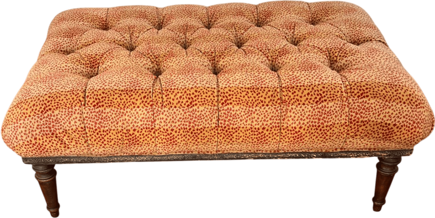 1920s leopard velvet ottoman