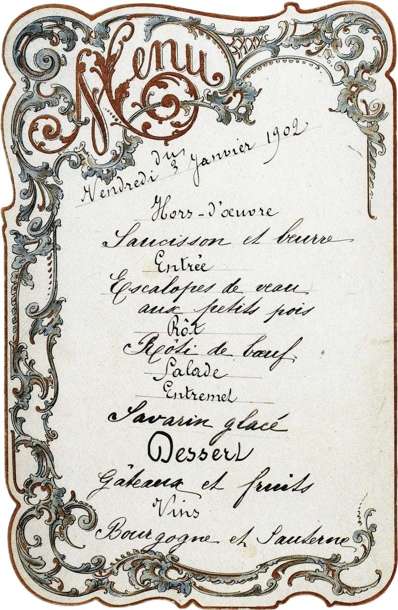 French Menu Catalogue