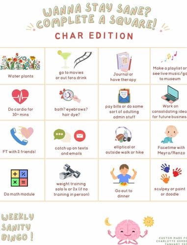 make a mental health bingo board in canva