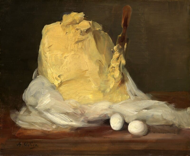 Painting: Mound of Butter by Antoine Vollon made between 1875 and 1885.