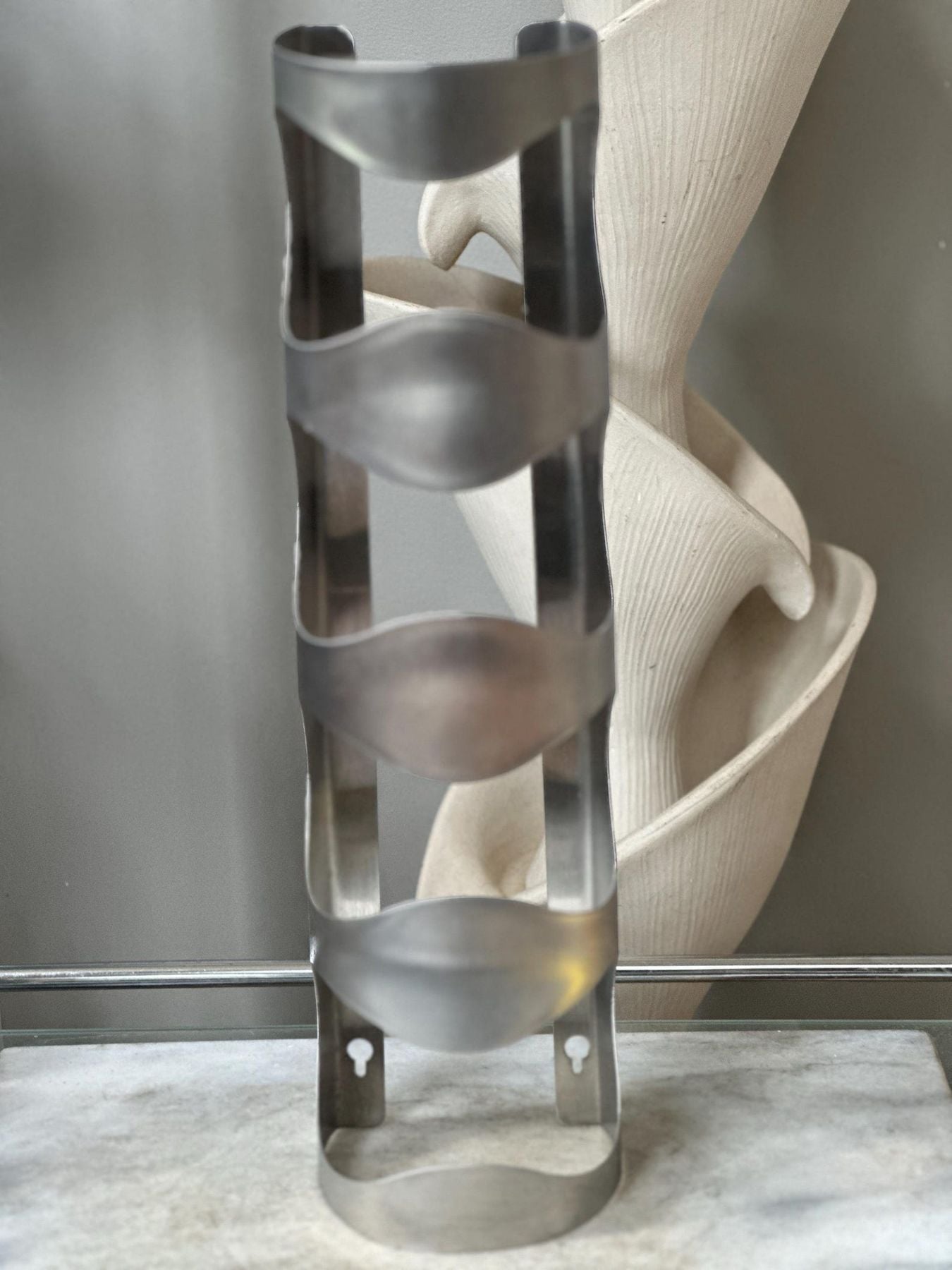 Retired IKEA VURM Wine Rack, Chrome Stainless Steel, 4 Bottle Holder