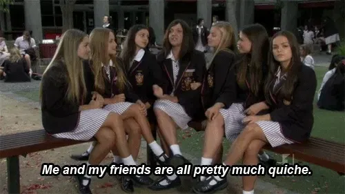 saying “quiche” instead of “chic”