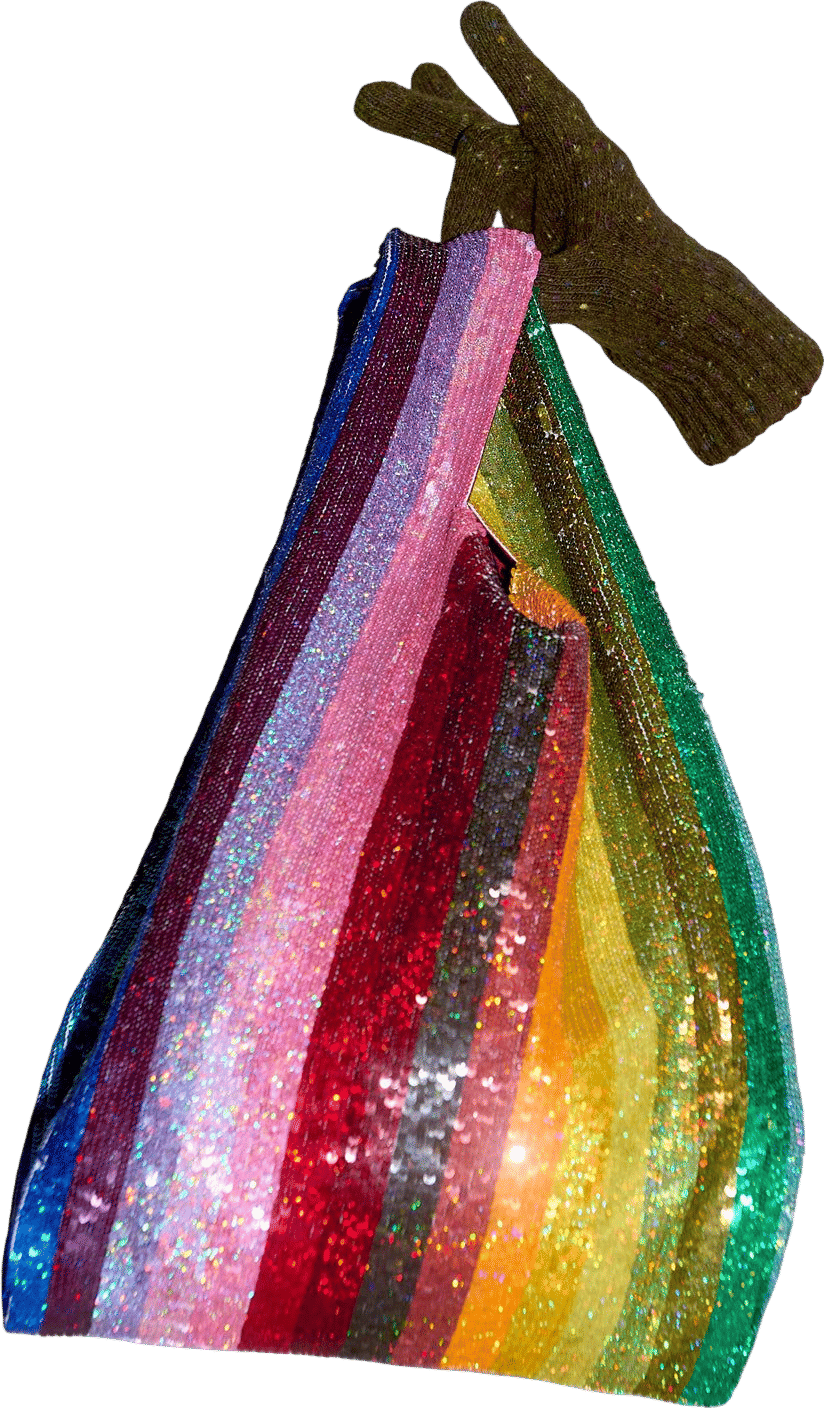Ashish Sequin Rainbow Grocery Bag