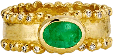 Shatir Ring in Emerald and Diamond