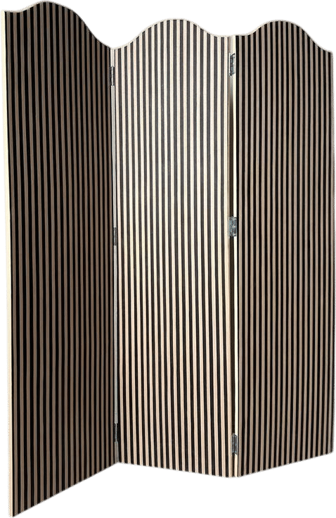 STRIPED WOOD VENEER 3 PANEL DIVIDER