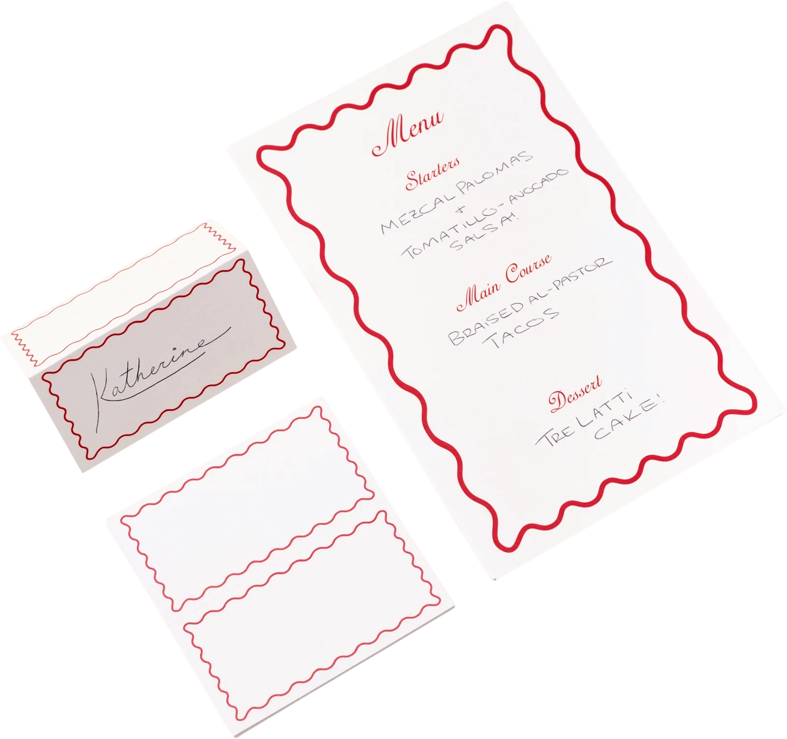 Handwritten Menu Cards