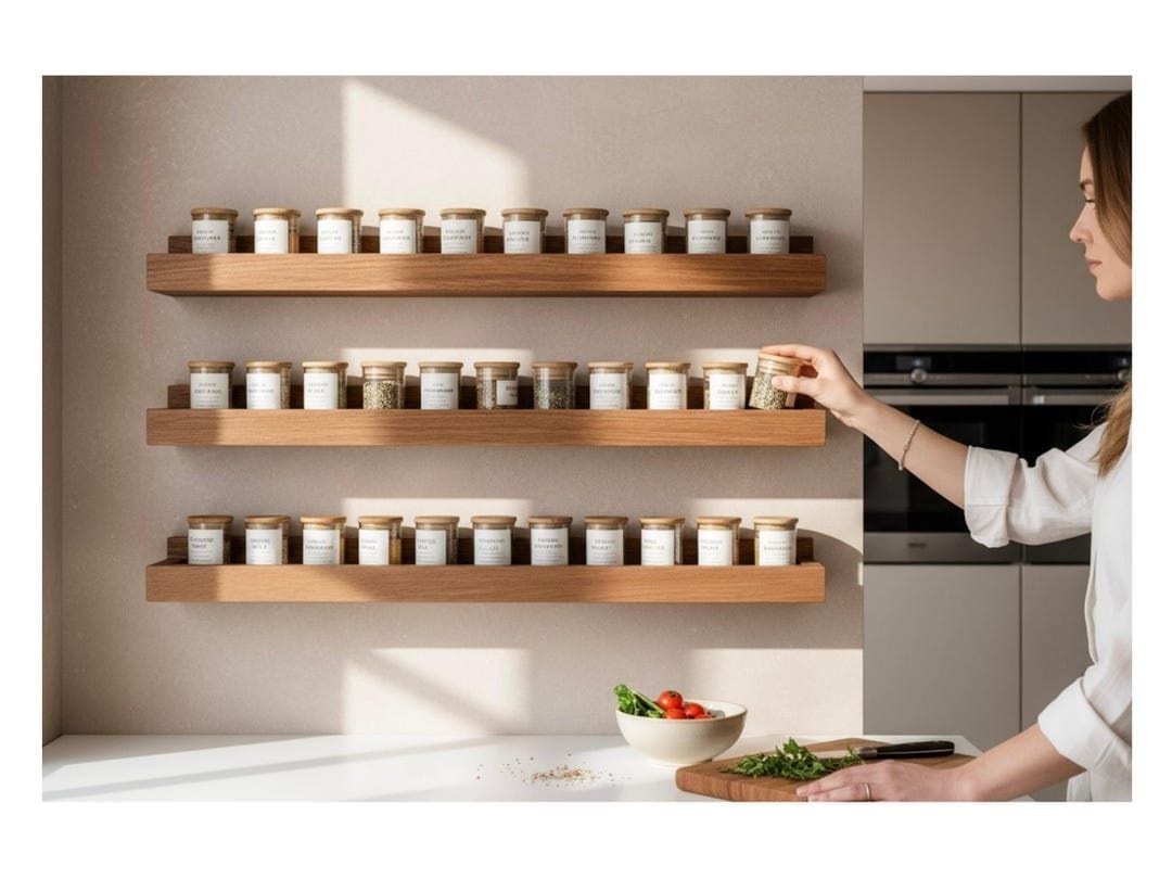 Handmade Solid Wood Spice Rack