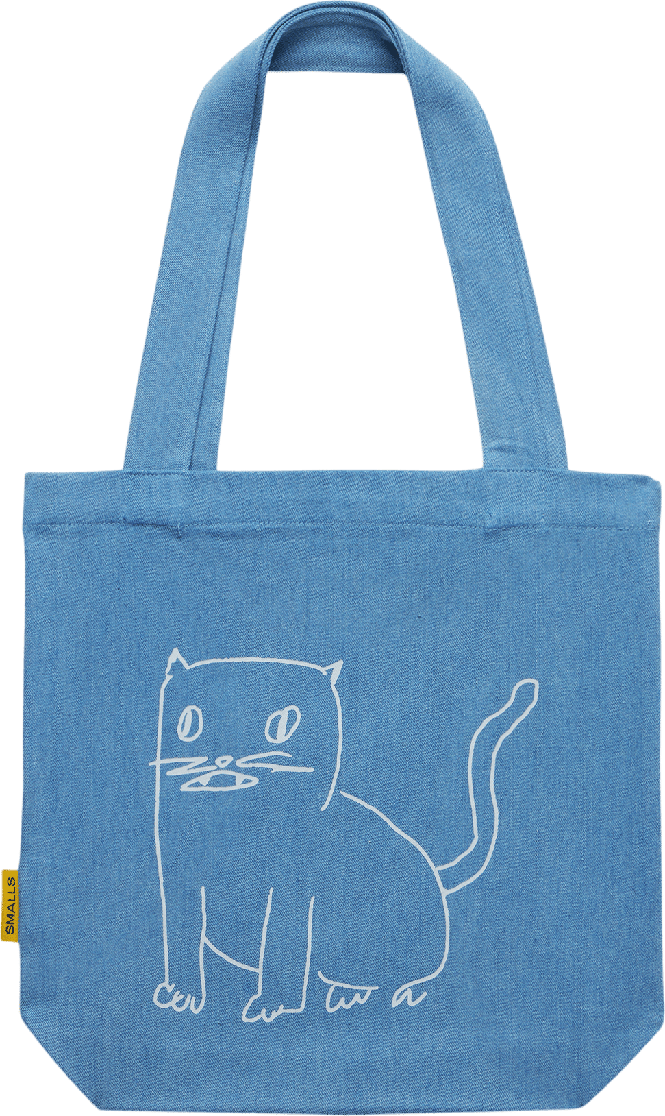 Scribble Cat Denim Tote
