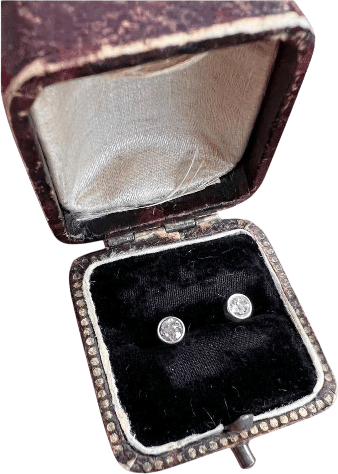 Vintage 18ct Gold Diamond Stud Earrings