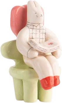 Milo Hachim Bunny in Tulip Chair - Pink
