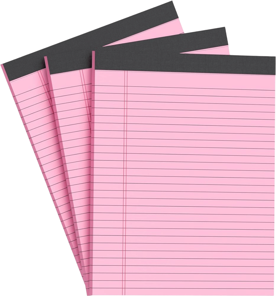 Pink Legal Pad Note Pads 8.5 x 11 inch