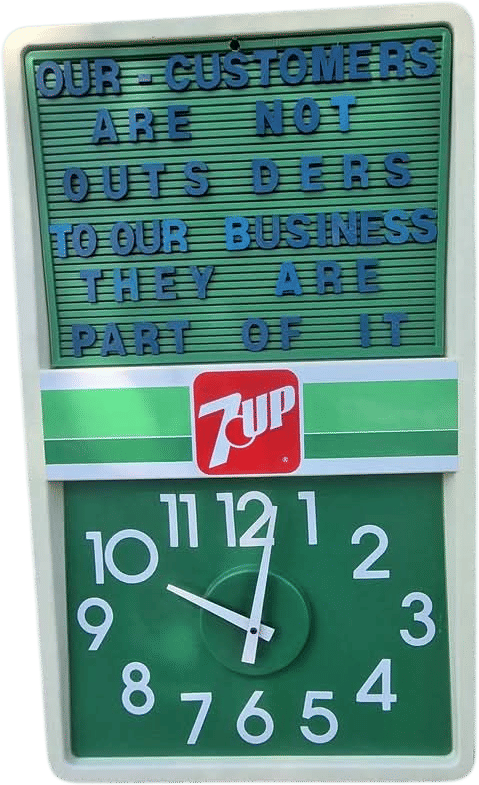 Vintage 7 Up Hanging Wall Clock Menu Board