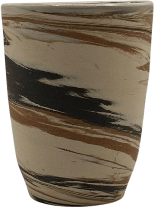 Handmade Ceramic Cup with Swirling Patterns