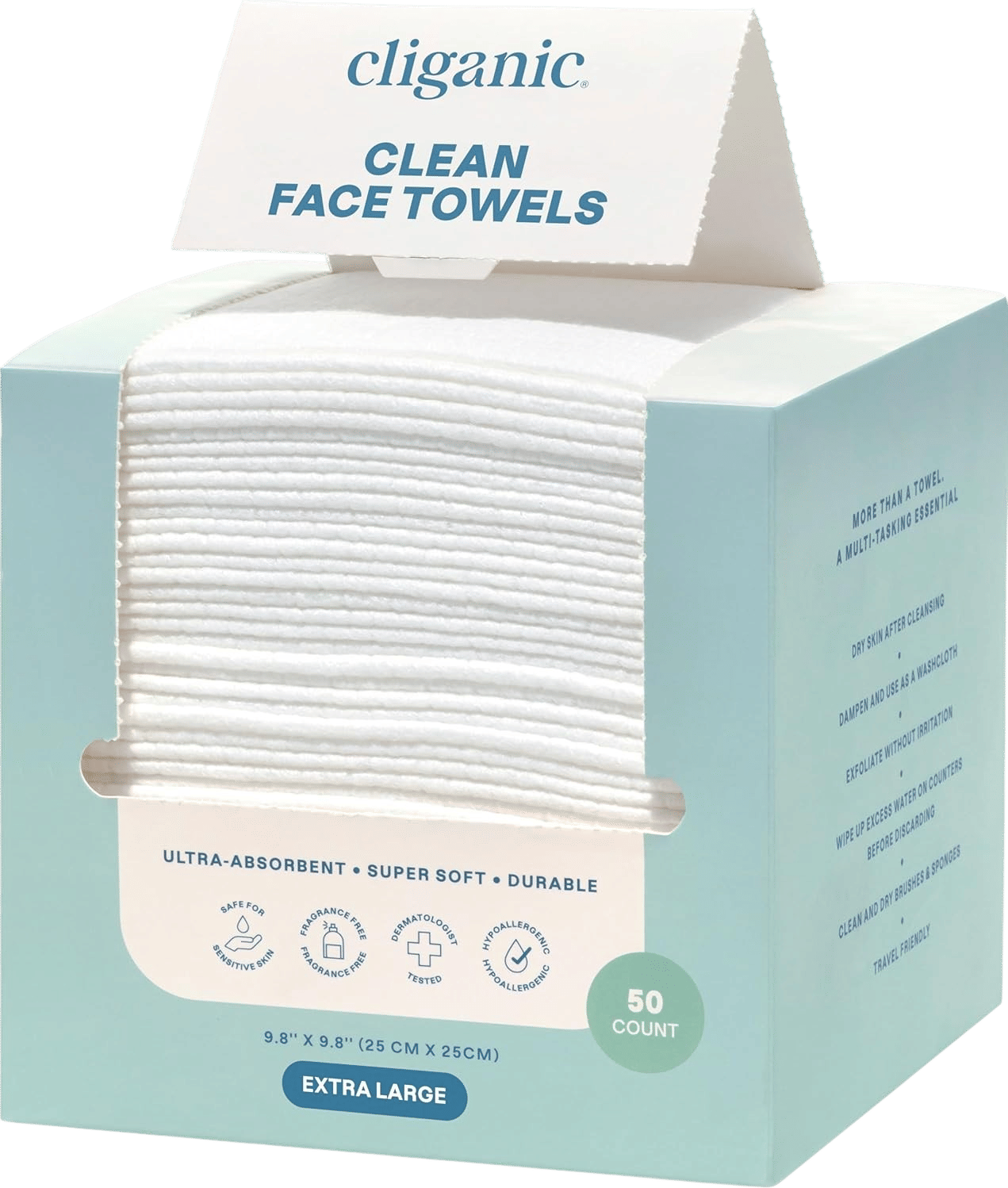 Cliganic Clean Face Towels XL (50 Ct)