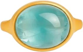 Ring with Aquamarine Cabochon
