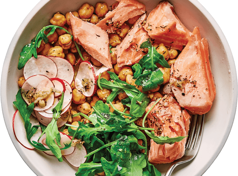Lemony Salmon and Spiced Chickpeas