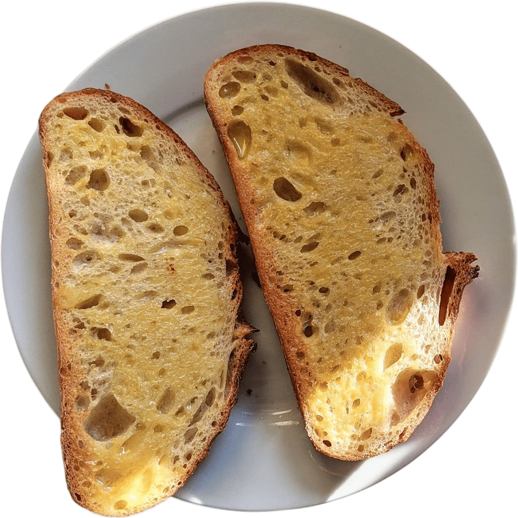 Buttered sourdough toast