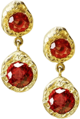 Black Orchid Dolce Vita Mon Chéri Red Sapphire Gold Earrings