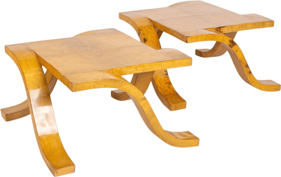 1980s Postmodern Burl Side Tables