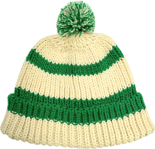 STRIPE POMPOM BEANIE
