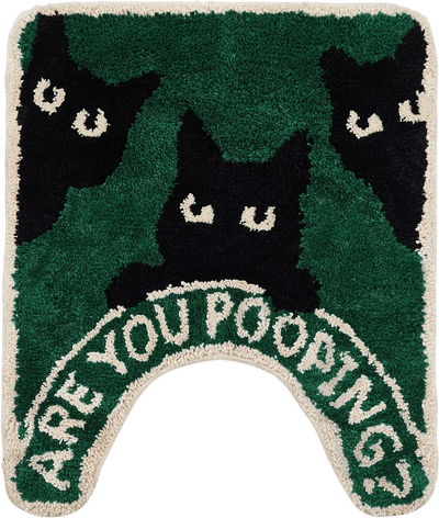 Black Cat Toilet Rug