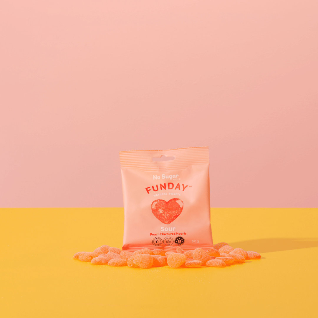 FUNDAY Sour Peach Flavoured Hearts