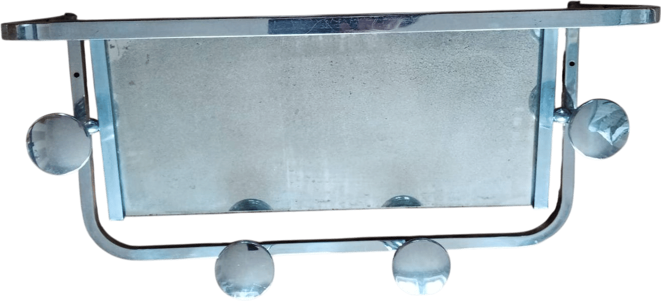 Vintage chrome-plated metal coat rack 