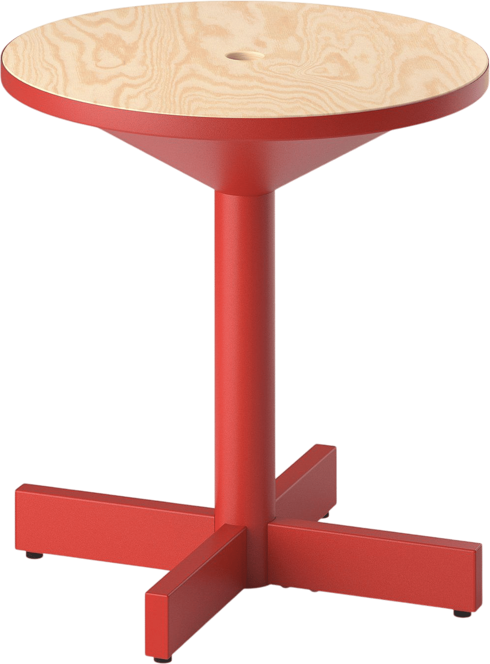 pine and red side table
