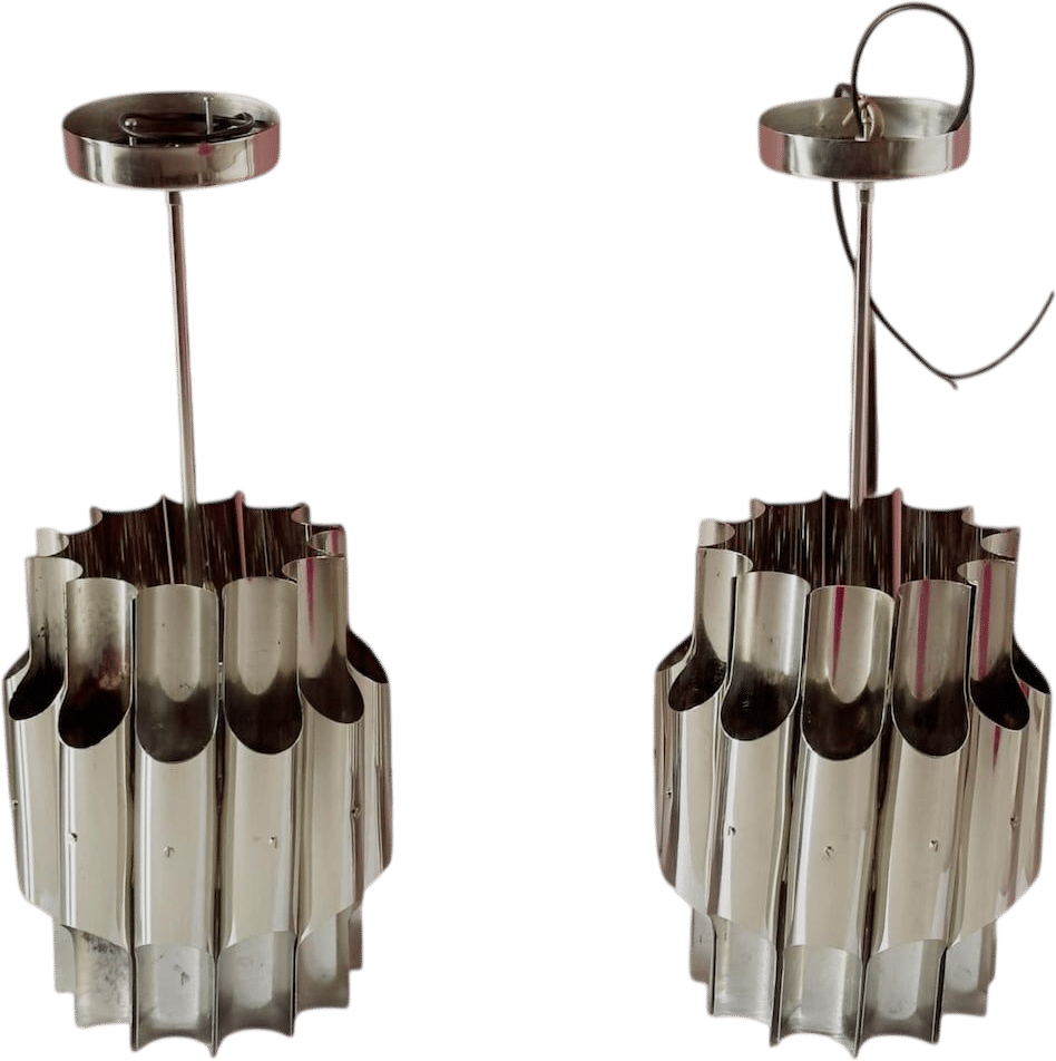 1970s Italian Scolari 12-Arm Chrome Pendant Light