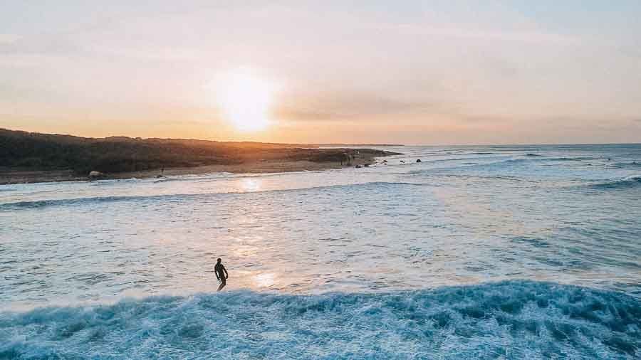 Surfing at montauk