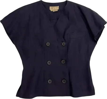 Gucci Navy Linen Blouse (Size 42 IT)