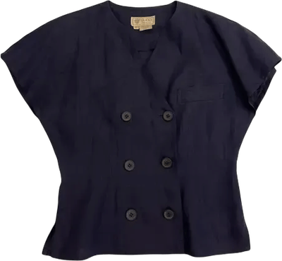 Gucci Navy Linen Blouse