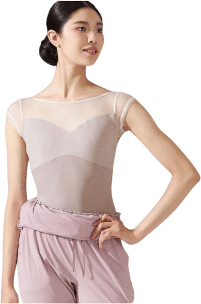 NELA MESH CAP SLEEVED LEOTARD