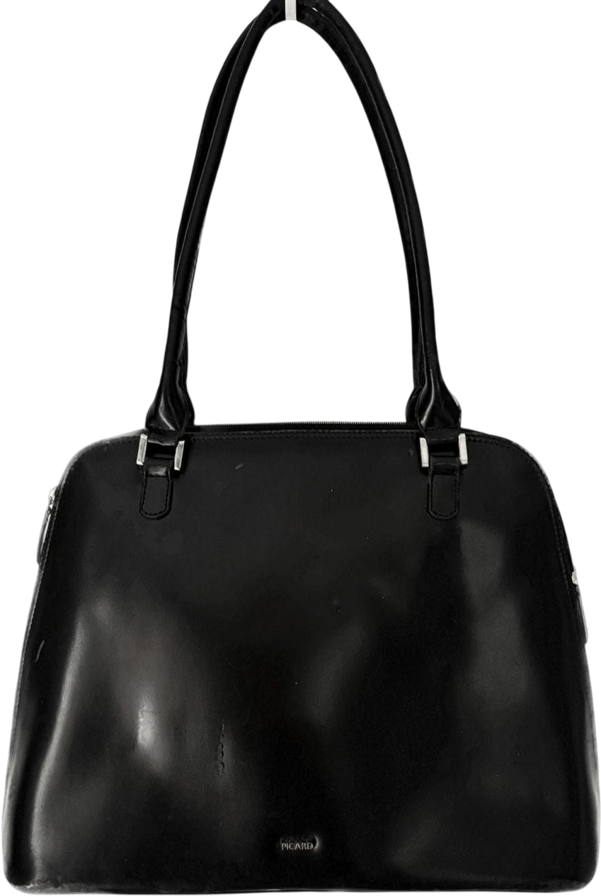 Vintage Y2K Genuine Black Leather Handbag