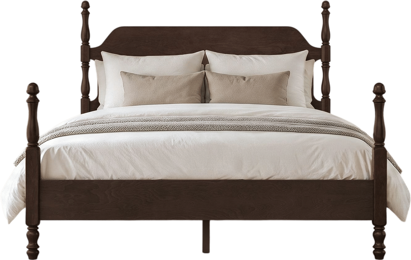 Alcott Hill Theodore Solid Wood Bed With Turned Spindles Design
