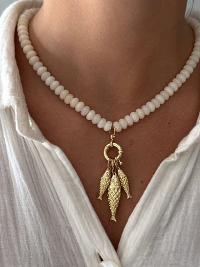 Cream Fish Necklace