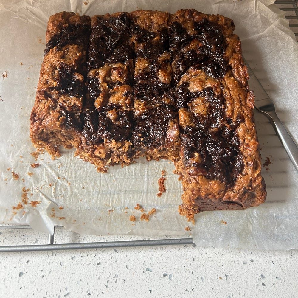Putting fruit puree in baked goods