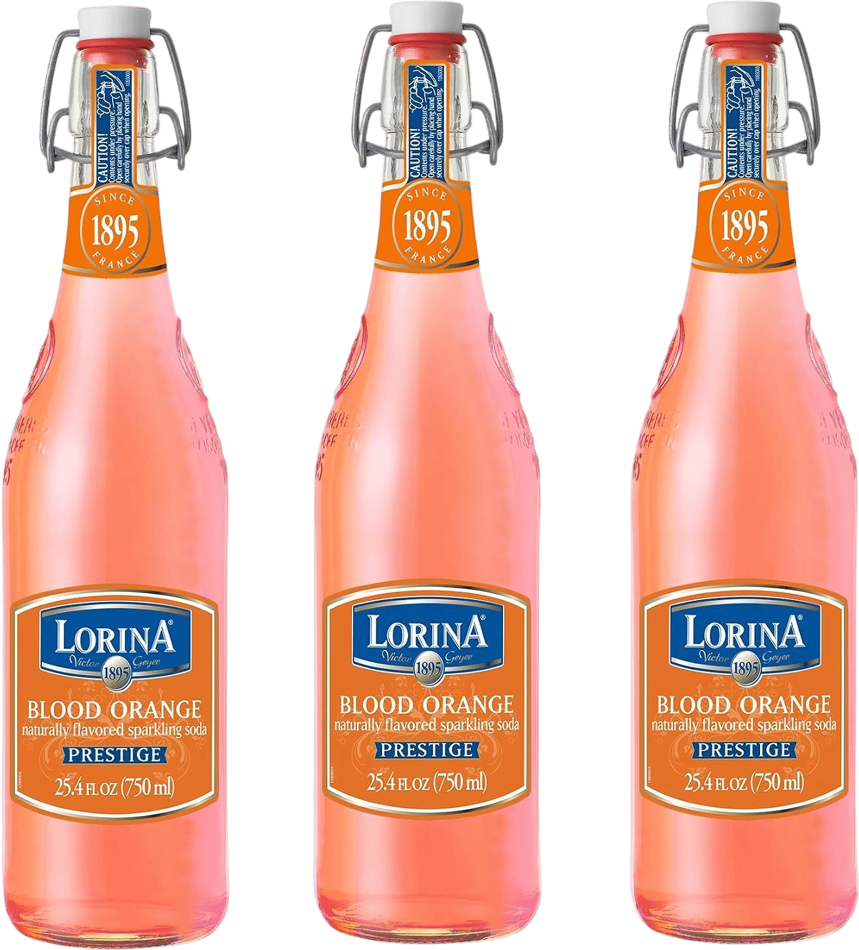 Lorina Sparkling Blood Orange Soda Water (25.4oz, 3-Pack)
