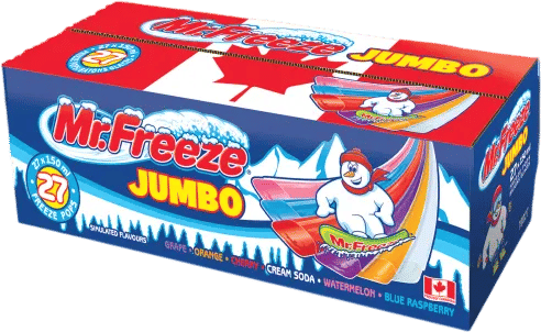 Box of freezies in the staff room freezer