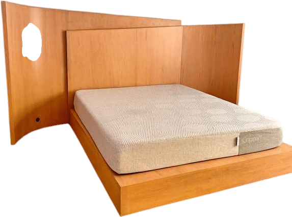 Custom Modern Light Wood Platform Bed Frame (King)