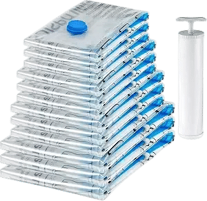 Vacuum Storage Bags with Hand Pump, 12 Pack