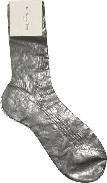 Ribbed Laminated Sock in Fumo