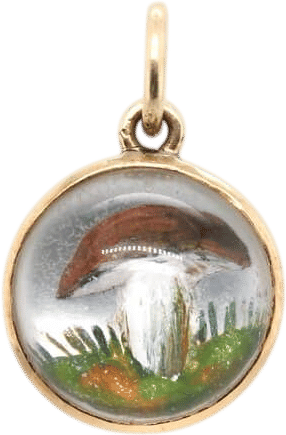 Victorian Essex crystal mushroom charm