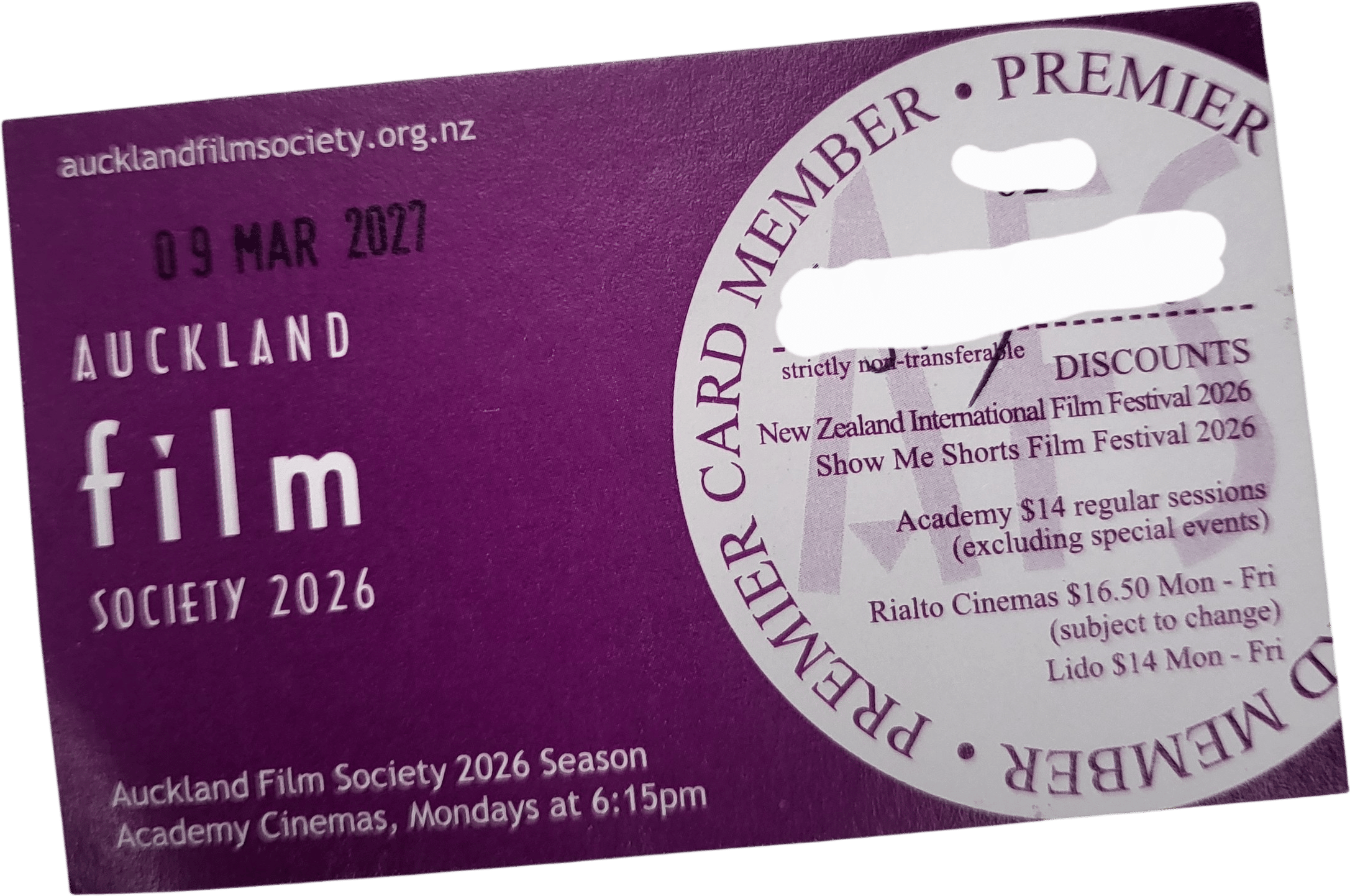 Auckland Film Society Membership